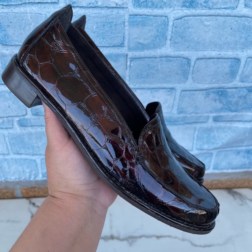 Stuart Weitzman Reptile Print Loafer Size 8 - image 3